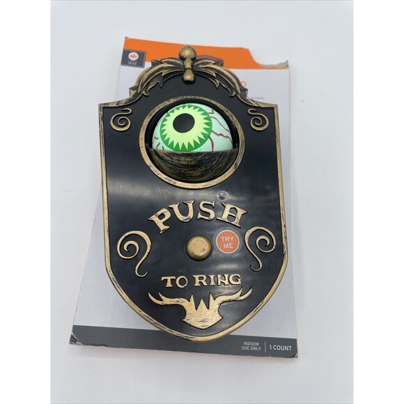 Haunted House Halloween Animated Eyeball Ringing Doorbell- Light, Sound, Motion - Picture 8 of 9